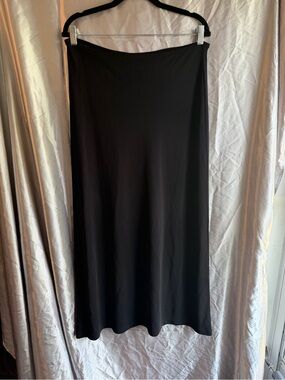 Loft Solid Black Pull On Maxi Skirt Size Medium
